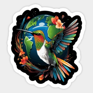 Hummingbird Earth Day Sticker